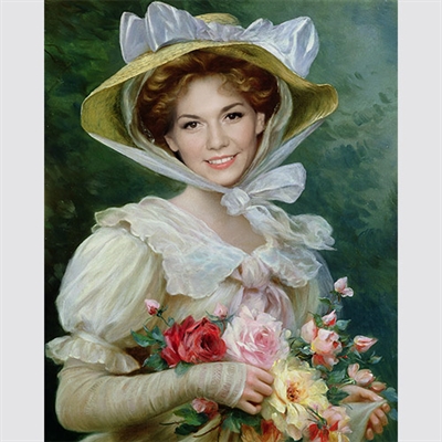 Personalized Elegant Lady with Roses Masterpiece from Photo,by myDaVinci - myDaVinci